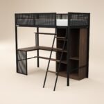 Graynite Metal Gaming High Sleeper with Shelf and Storage Black - Image 4