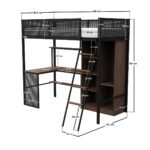 Graynite Metal Gaming High Sleeper with Shelf and Storage Black - Image 6