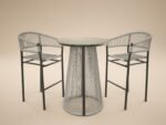 Hana Round Bar Table & Lita Chairs Garden Set Dark Brown - Image 2