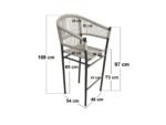 Hana Round Bar Table & Lita Chairs Garden Set Dark Brown - Image 7