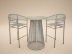 Hana Round Bar Table & Lita Chairs Garden Set White - Image 2