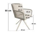 Hana Table White & Juno Swivel Chairs Beige Rattan - Image 2