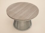 Hana Table White & Juno Swivel Chairs Beige Rattan - Image 5