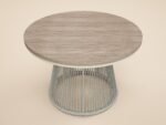 Hana Table White & Juno Swivel Chairs Beige Rattan - Image 6