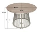 Hana Table White & Juno Swivel Chairs Beige Rattan - Image 9