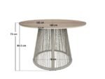 Hana Round Table & Lita Chairs Garden Dining Set Beige - Image 10
