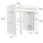 Harper High Sleeper with Desk & Wardrobe White - Image 2