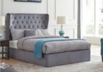 Flintshire Furniture Holway Fabric Ottoman in Grey Bed - Image 3