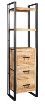 Cosmo Industrial Slim Bookcase - Image 2