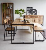 Cosmo Industrial Metal & Wood Dining Table - Medium - Image 3