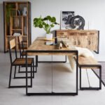 Cosmo Industrial Metal & Wood Dining Chair (Sold in Pairs)