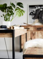 Cosmo Industrial Metal & Wood Dining Table - Medium - Image 2