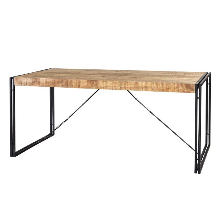 Cosmo Industrial Metal & Wood Dining Table – Medium
