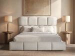 Irma Upholstered Bed - Cream - Image 2