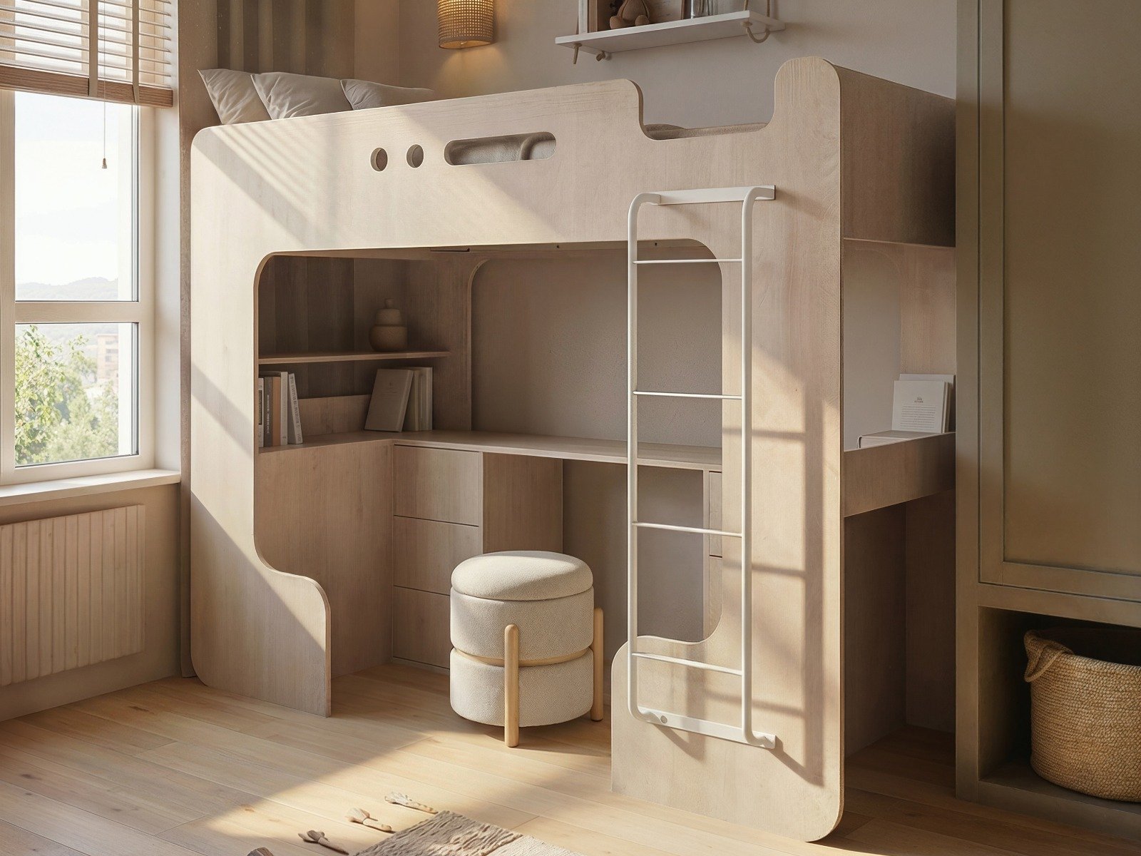 jaxx-highsleeper-full-1 Jaxx High Sleeper with Desk Oak
