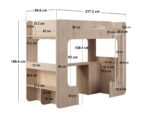 Jaxx High Sleeper with Desk Oak - Image 3