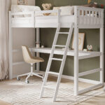Jules High Sleeper with Desk White