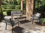 Kalina 4 Piece Garden Sofa Set with Coffee Table Brown