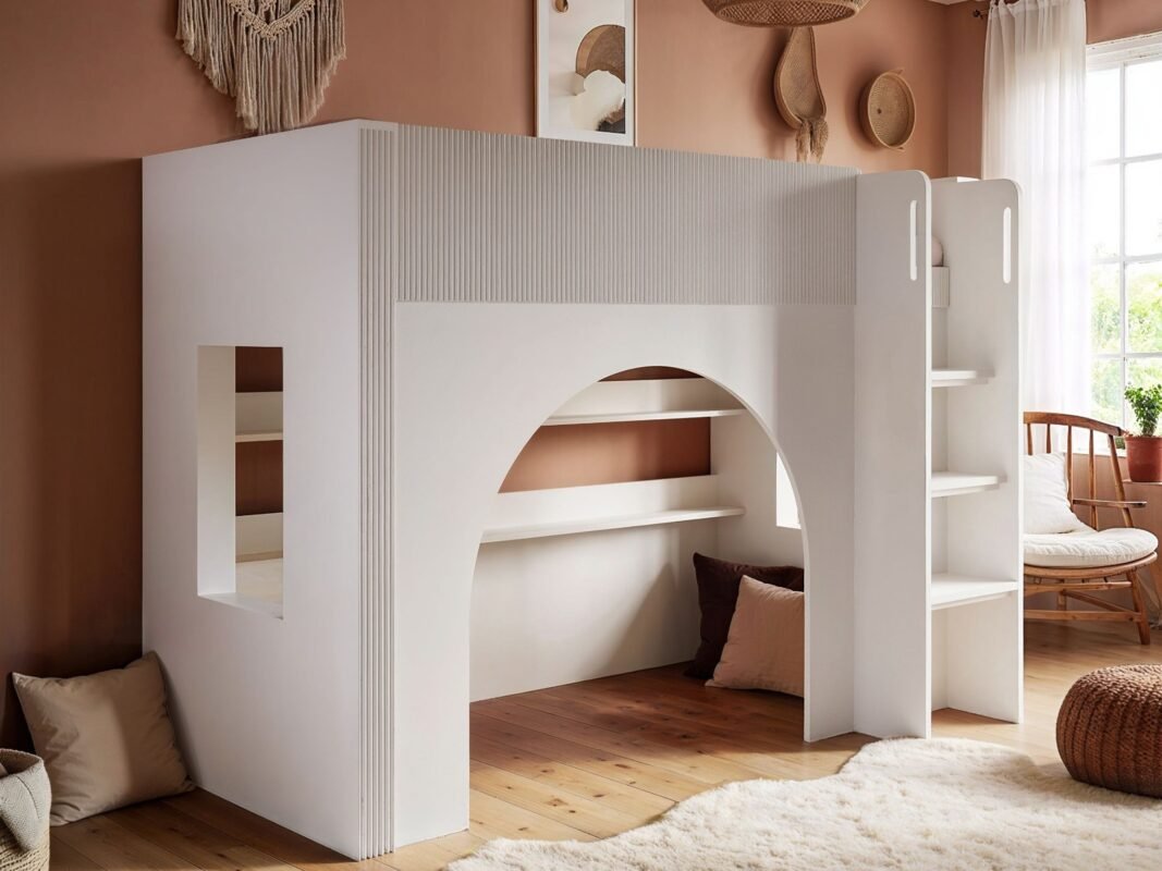 Kaska Bunk Bed with Ribbed Panel
