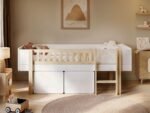Kayla Mid Sleeper Bed with Storage White