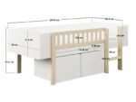 Kayla Mid Sleeper Bed with Storage White - Image 2
