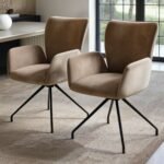 Kora Mocha Swivel Dining Chair Set of 2