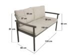 Kyla 4 Piece Garden Sofa Set with Coffee Table Grey & Brown - Image 12