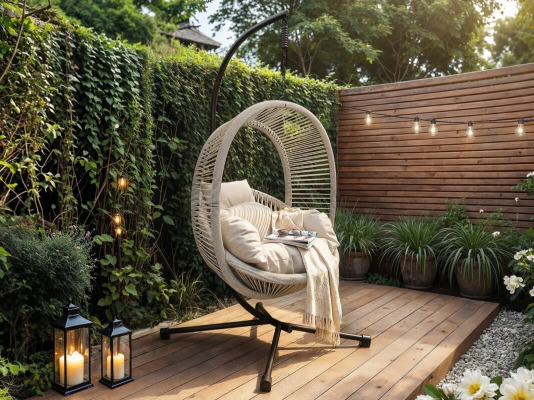Lana Garden Swing Chair Light Rattan