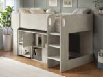 Leo Mid Sleeper Bed with Desk & Storage Scandi Light Oak