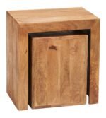 Toko Light Mango Cubed Nest of 2 Tables - Image 2