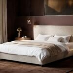 Luciana Upholstered Platform Bed Cream Chenille