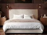 Luciana Upholstered Platform Bed Cream Chenille - Image 3