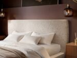 Luciana Upholstered Platform Bed Cream Chenille - Image 4