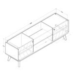 TV Cabinet - Columbian Walnut -1.6m - LV44 - Image 4