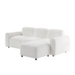 Manon Boucle 3 Seater Modular Corner Sofa Cream - Image 2