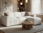 Manon Boucle 3 Seater Modular Corner Sofa Cream - Image 3