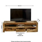 Surrey Solid Wood Large Tvc With 3 Drawers - Image 9