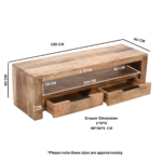 Surrey Solid Wood Tv Stand With 2 Drawers - Image 5