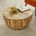 Surrey Solid Wood Drum Coffee Table - Image 3