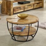 Surrey Solid Wood & Metal Coffee Table With Shelf - Image 3