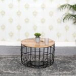 Surrey Solid Wood & Metal Wire Coffee Table - Image 2