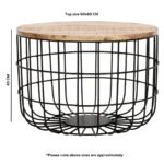 Surrey Solid Wood & Metal Wire Coffee Table - Image 6