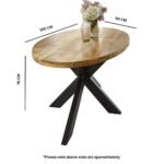 Surrey Solid Wood & Metal Oval Dining Table 6-8 Seater - Image 14