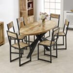 Surrey Solid Wood & Metal Oval Dining Table 6-8 Seater - Image 5
