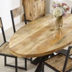 Surrey Solid Wood & Metal Oval Dining Table 6-8 Seater - Image 6