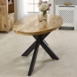 Surrey Solid Wood & Metal Oval Dining Table 6-8 Seater - Image 9