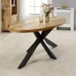 Surrey Solid Wood & Metal Oval Dining Table 6-8 Seater - Image 10