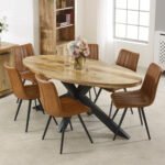 Surrey Solid Wood & Metal Oval Dining Table 6-8 Seater - Image 2