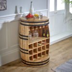 Surrey Solid Dark Wood Barrel Wine Sideboard - Image 7