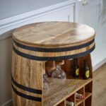 Surrey Solid Dark Wood Barrel Wine Sideboard - Image 5